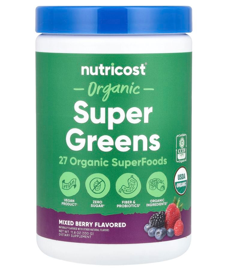 Organic Super Greens Mixed Berry 11.8 oz (330 g)