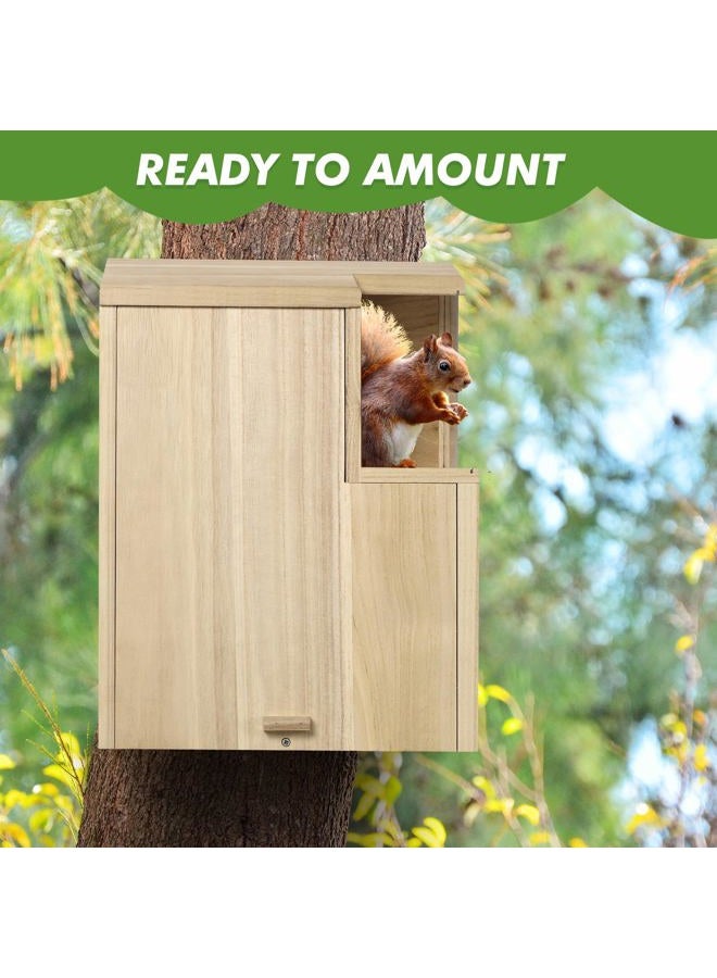 Sundia Large Squirrel Family House Pine with Coating Nesting Wooden Box for Breeding Living - Image 5