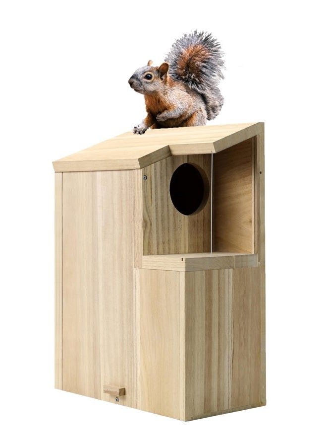 Sundia Large Squirrel Family House Pine with Coating Nesting Wooden Box for Breeding Living - Image 1