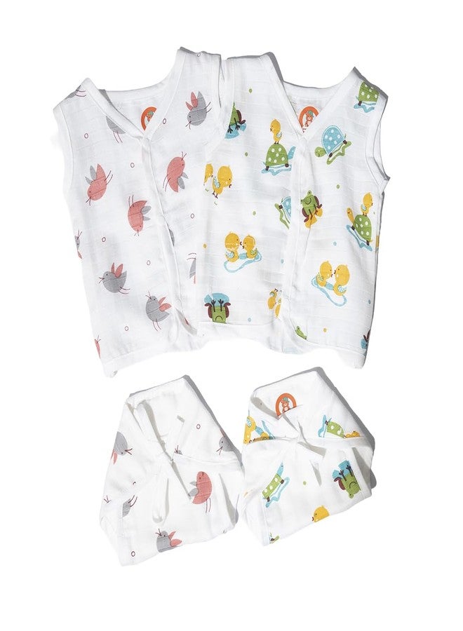 DearChamp طقم ملابس نوم للأطفال حديثي الولادة من القطن العضوي النقي من ديرشامب، للجنسين، مكون من قطعتين (أبيض، 3-6 أشهر) - Image 1