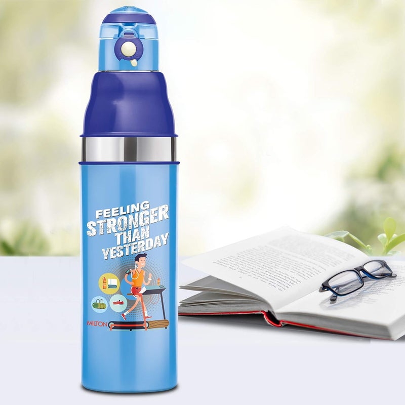 Milton Milton Kool Stunner 900 Kids Plastic Insulated Water Bottle, 660 ml, Sipper Bottle, Leak Proof, BPA Free, Food Grade, School & Picnic Bottle, Cyan  - Image 5