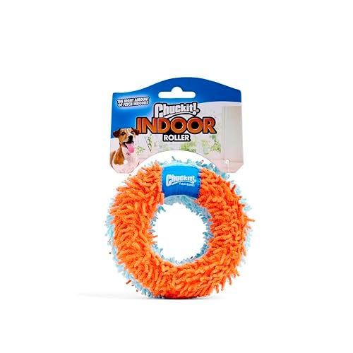 Chuckit Indoor Fetch Roller Toy for Dogs Interactive Dog Toys for Boredom Orange and Blue - Image 1