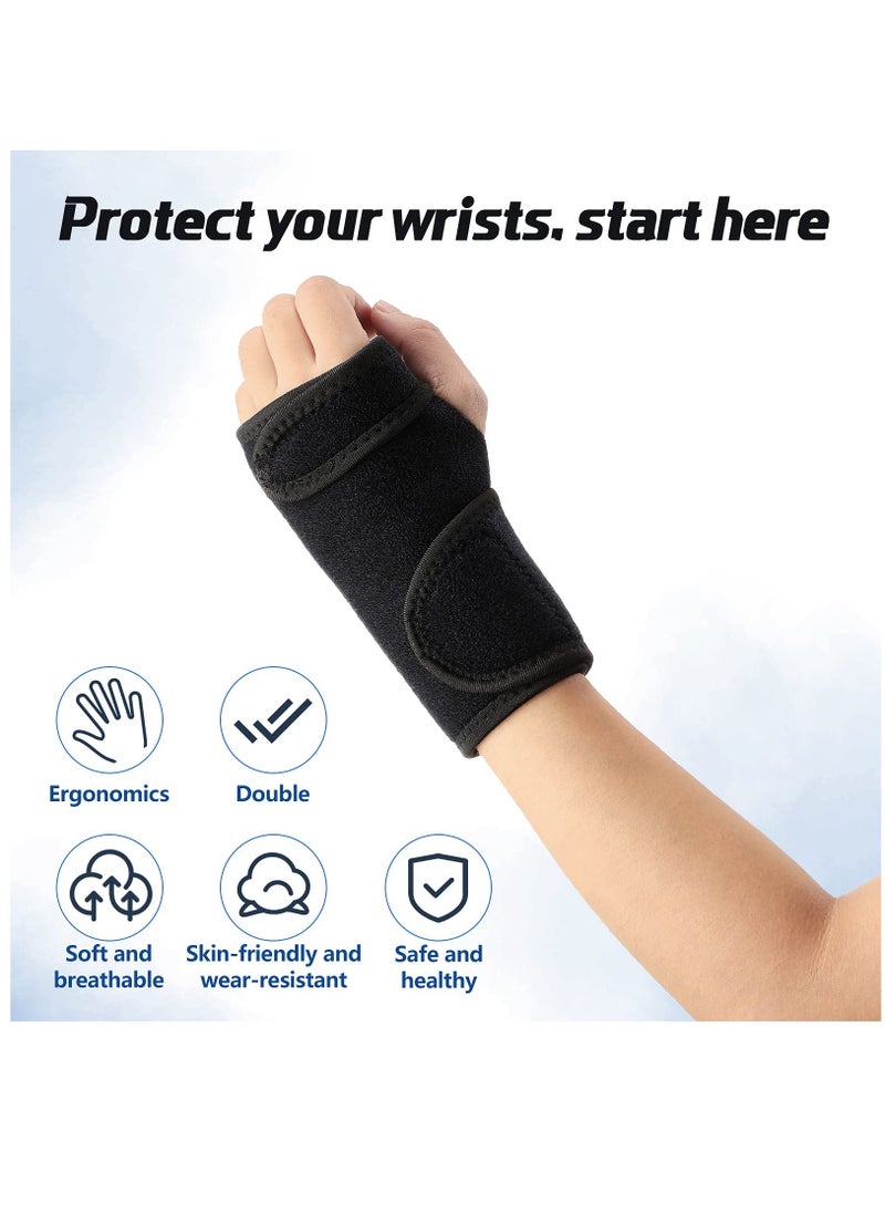 SYOSI 2 Pieces Night Wrist Sleep Support Brace, for Night Wrist Sleep Support Brace Wrist Splint Stabilizer, Help With Carpal Tunnel and Wrist Pain Relief Adjustable, Fitted (Black,Classic Style)  - Image 4