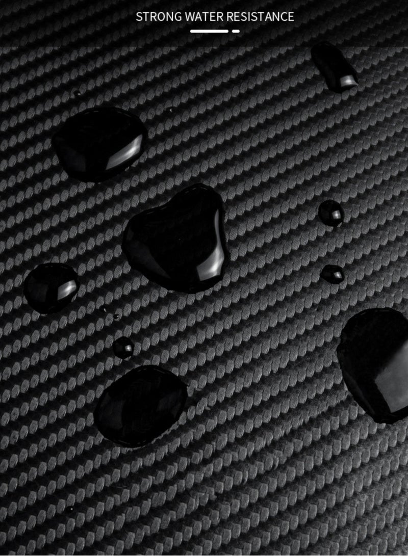 SARAOONT 3D Matte Black Carbon Fiber Vinyl Wrap 50cm x 120cm Self Adhesive Anti Wrinkle Air Release Automotive DIY Sticker - Image 5