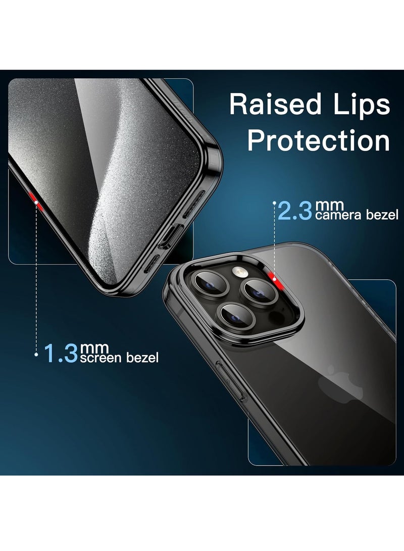 جي تيك غطاء حماية نحيف وشفاف لهاتف iPhone 15 Pro Max مقاس 6.7 بوصة من مادة TPU الناعمة مع دعم امتصاص الصدمات للشحن اللاسلكي أسود - Image 5