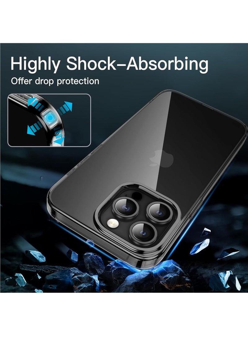 جي تيك غطاء حماية نحيف وشفاف لهاتف iPhone 15 Pro Max مقاس 6.7 بوصة من مادة TPU الناعمة مع دعم امتصاص الصدمات للشحن اللاسلكي أسود - Image 4