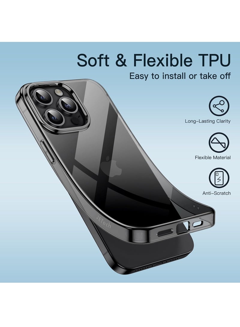 جي تيك غطاء حماية نحيف وشفاف لهاتف iPhone 15 Pro Max مقاس 6.7 بوصة من مادة TPU الناعمة مع دعم امتصاص الصدمات للشحن اللاسلكي أسود - Image 3