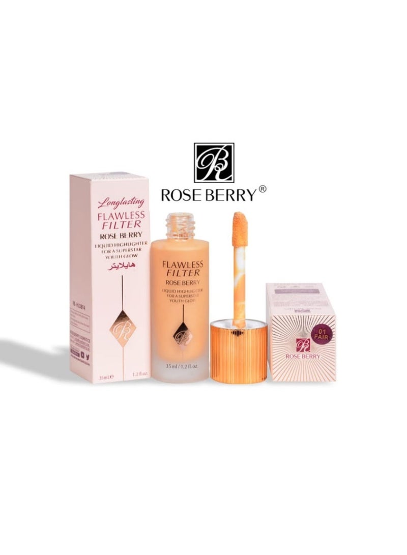 ROSE BERRY Flawless Filter Liquid Highlighter - 01 Fair - Image 1