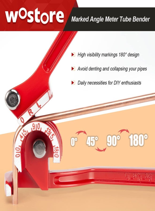 Wostore 180 Degree Tubing Bender for 1/4 5/16 and 3/8 Inch Copper Aluminum Thin Stainless Steel Red - Image 4