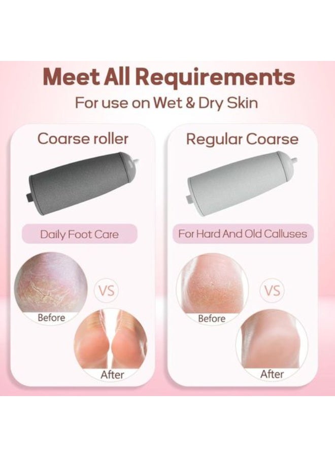 Flawless Electric Foot  File Hard Skin Remover, Callus Remover for Feet & Dead Skin Remover Electric, USB Rechargeable Waterproof Foot Grater with 2 Heads for Dry Cracked Heels, Pedicure Tools - Image 3