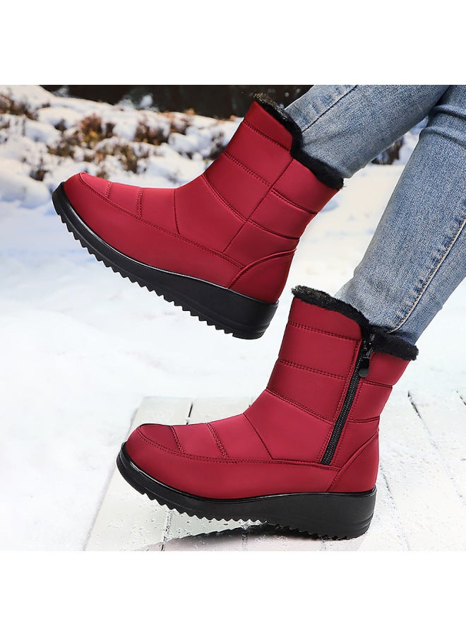 Cotton Shoes Women's Shoes Polyurethane Long Boots Warm High-top Women's Boots Fleece Lined Thickened Snow Boots Cold-proof Warm Boots