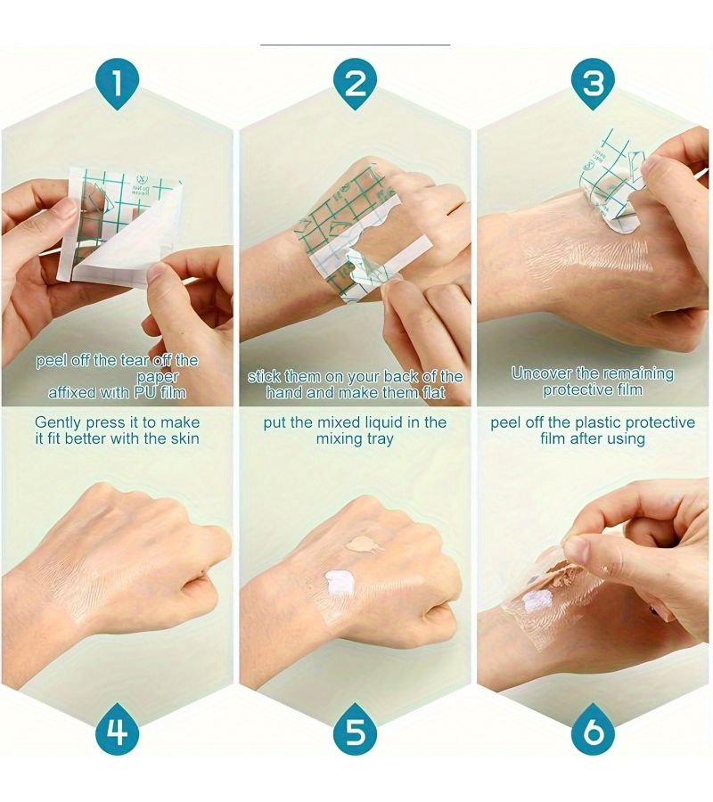 19 Pieces Waterproof PU Film Adhesive Navel Patch Dressing Green Checkered Wound Protector With Blue Border And Easy Removal Tabs For Swimming Bathing Post Surgery Care Fit For All Body Types Medical Supplies Bathing Aid Flexible Cover Durable Material For Healthcare Professionals And Postsurgery Patients - Image 3