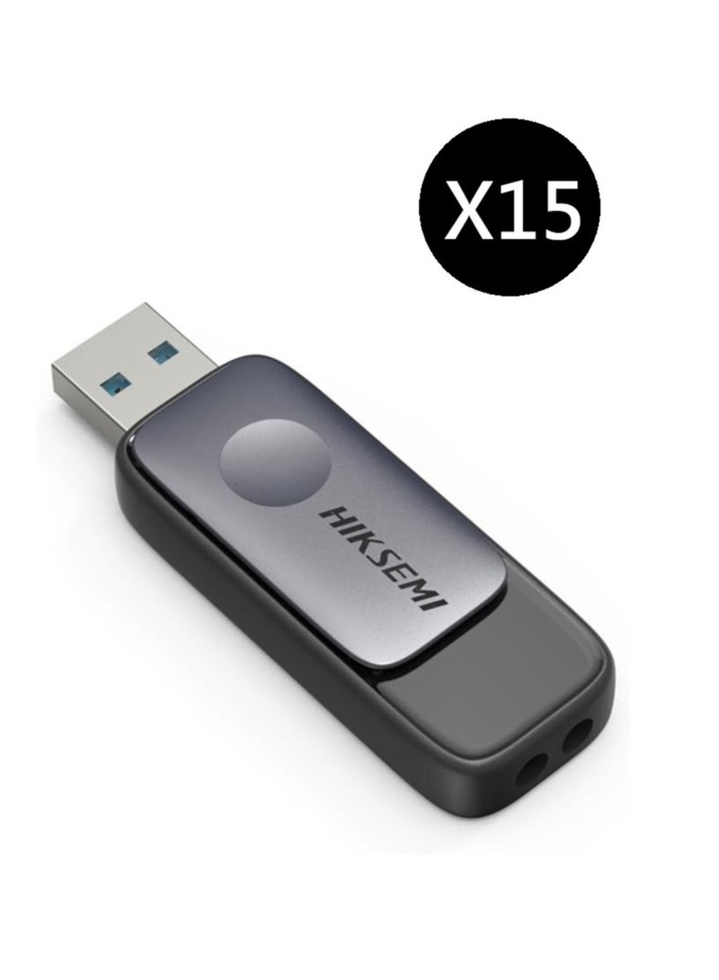 HIKSEMI Bundle Of 15 16GB USB 3.2 Flash Drive, Black (HS-USB-M210S 16G U3)