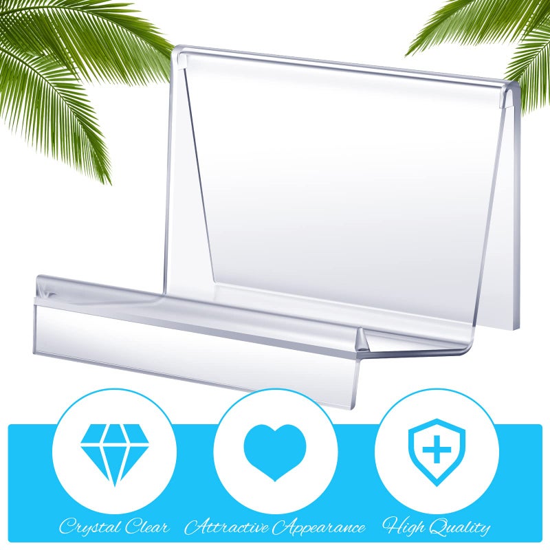 Qunclay Purse Display Stand Clear Acrylic Wallet Display Stand Holder Purse Jewelry Stand Handbag Display Stand Acrylic Purse Organizer for Bag Phone Cards Cosmetic Store Business, 5.5 x 3.3 x 3 Inch (6 Pcs)  - Image 3