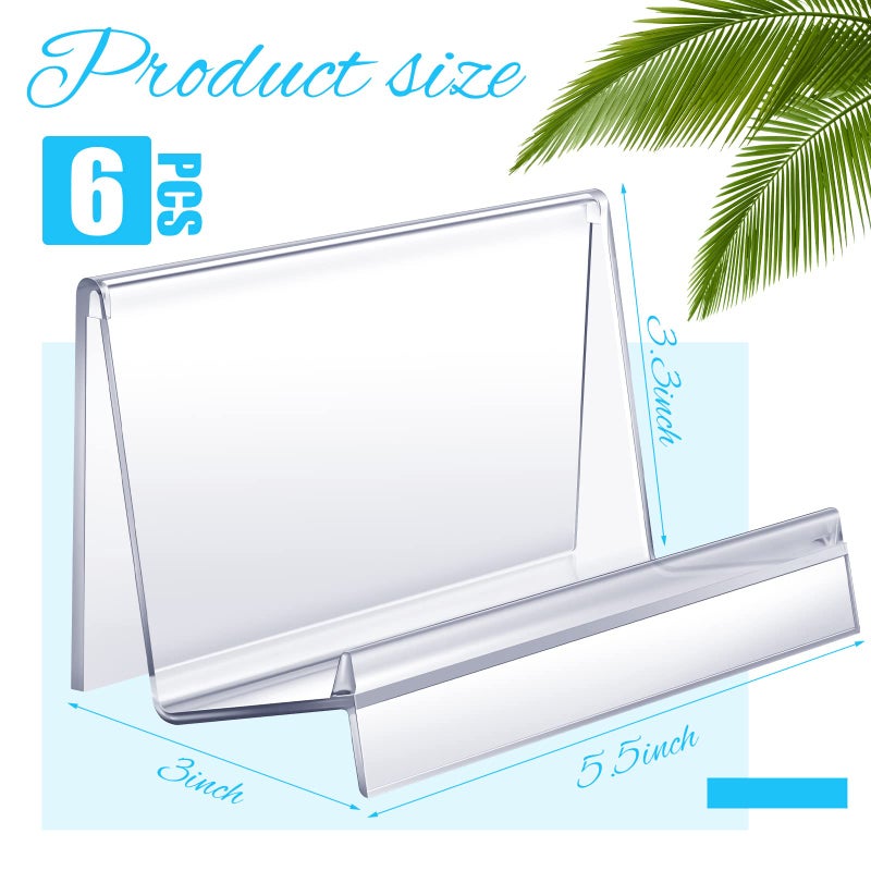 Qunclay Purse Display Stand Clear Acrylic Wallet Display Stand Holder Purse Jewelry Stand Handbag Display Stand Acrylic Purse Organizer for Bag Phone Cards Cosmetic Store Business, 5.5 x 3.3 x 3 Inch (6 Pcs)  - Image 2