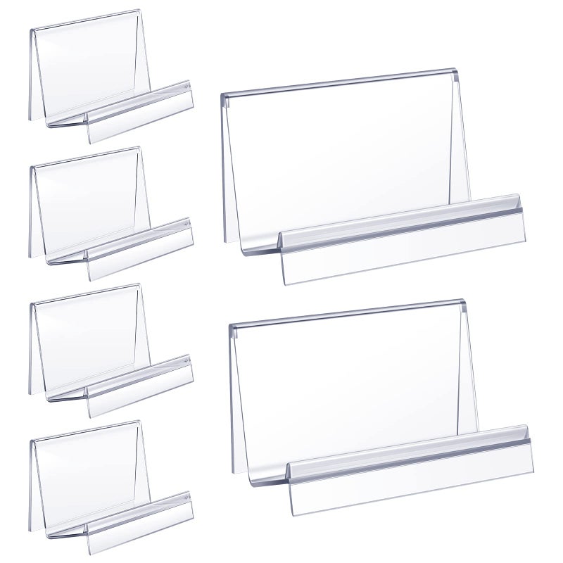 Qunclay Purse Display Stand Clear Acrylic Wallet Display Stand Holder Purse Jewelry Stand Handbag Display Stand Acrylic Purse Organizer for Bag Phone Cards Cosmetic Store Business, 5.5 x 3.3 x 3 Inch (6 Pcs)  - Image 1