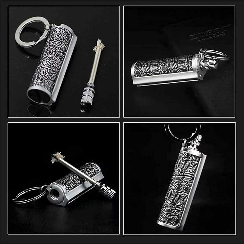 Refillable Waterproof Permanent Match: 15000 Strikes Pocket Size Keychain Lighter - Lightweight Metal Survival Tool for Outdoor Camping Hiking Emergency Use - Image 2