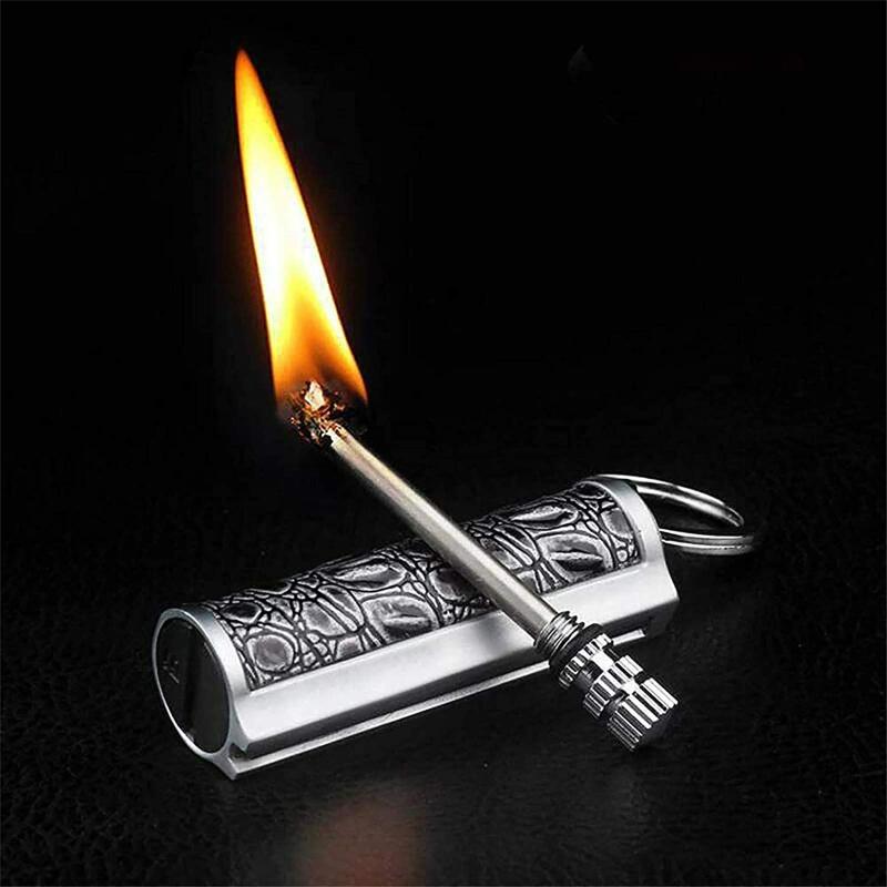 Refillable Waterproof Permanent Match: 15000 Strikes Pocket Size Keychain Lighter - Lightweight Metal Survival Tool for Outdoor Camping Hiking Emergency Use - Image 5