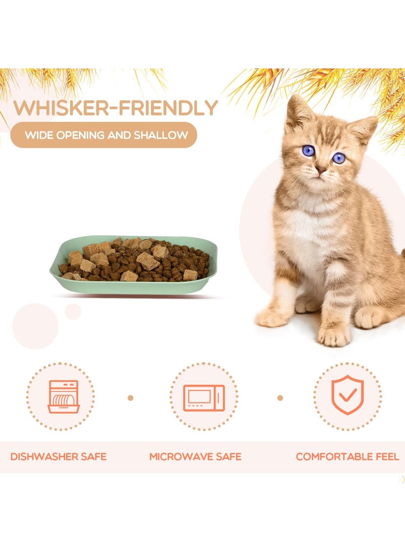 NajmStyle 8 Pcs Cat Bowl,5.7 Inch Shallow Cat Food Dish,Whisker Fatigue Relief Cat Bowl, Cat Wet Feeding Bowls,Wide and Small Pet Plate for Kittens and Short Legged Cat - Image 2