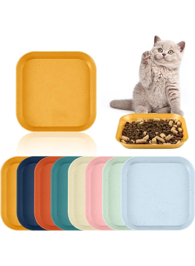 NajmStyle 8 Pcs Cat Bowl,5.7 Inch Shallow Cat Food Dish,Whisker Fatigue Relief Cat Bowl, Cat Wet Feeding Bowls,Wide and Small Pet Plate for Kittens and Short Legged Cat - Image 1