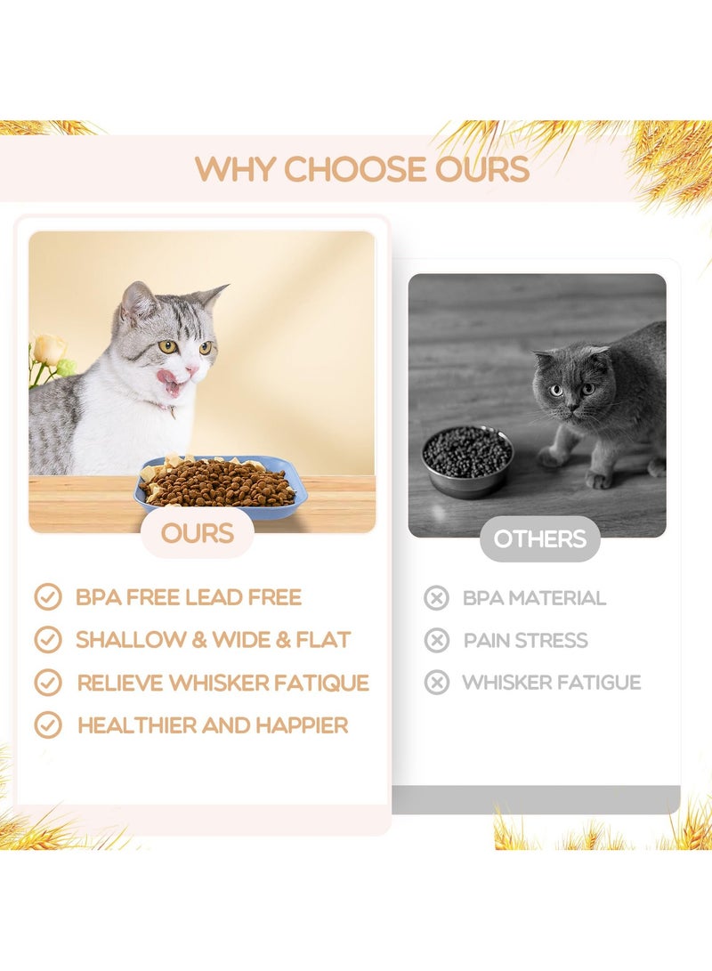 NajmStyle 8 Pcs Cat Bowl,5.7 Inch Shallow Cat Food Dish,Whisker Fatigue Relief Cat Bowl, Cat Wet Feeding Bowls,Wide and Small Pet Plate for Kittens and Short Legged Cat - Image 4