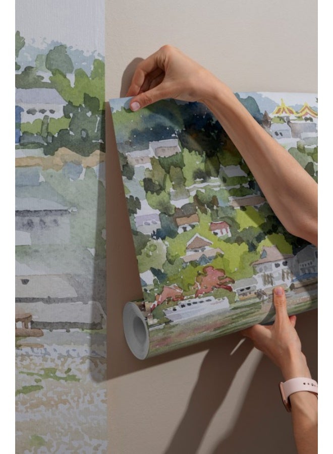 Home Gallery Mekong River Passenger Ship Fabric Wallpaper Covers An Area ​​Up To 4.2Mx3M With Adhesive  And Smoothing Tool - Image 5