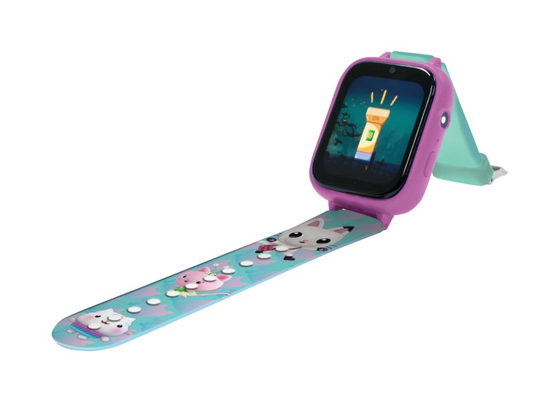 Lexibook, Gabby's Dollhouse, Selfie camera watch, HD touch screen, 720p camera, MP3 player, Built-in speaker, Dictaphone, Pedometer, 5 games, Pink/blue, DMW070GDH - Image 2