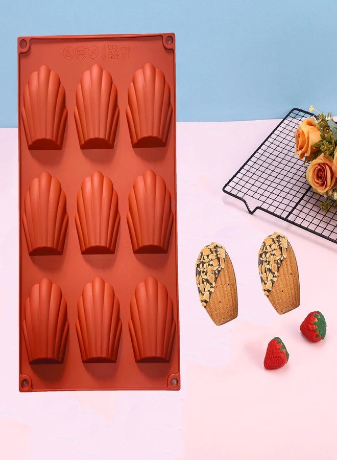 Apiocmy Madeleine Pans for Baking, 4Pcs 9-Cavity Non-stick Silicone Madeleine Cookies Trays for Baking, Shell Shape Madeleine Mold Cake Pans - Image 5