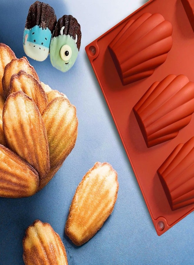 Apiocmy Madeleine Pans for Baking, 4Pcs 9-Cavity Non-stick Silicone Madeleine Cookies Trays for Baking, Shell Shape Madeleine Mold Cake Pans - Image 4