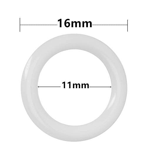 Cutelec 50pcs White Plastic Rings for Roman Shades 5/8"(16mm),Café Curtain Rings - Image 2