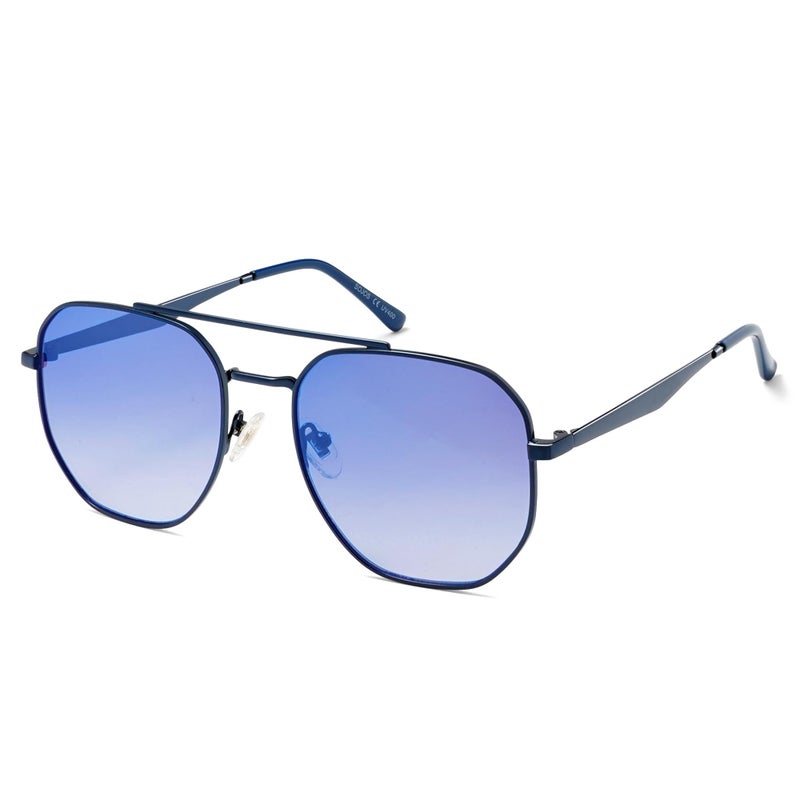 SOJOS Classic Square Aviator Sunglasses for Women Men Retro Hexagon UV400 Protection Shades SJ1222, Blue/Blue Mirrored - Image 1