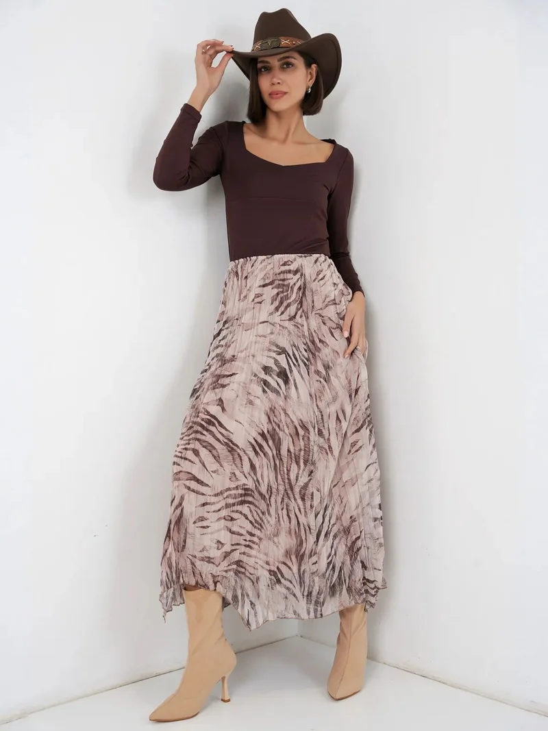 بيغ دارت BDART Asymmetrical Patterned Maxi Skirt