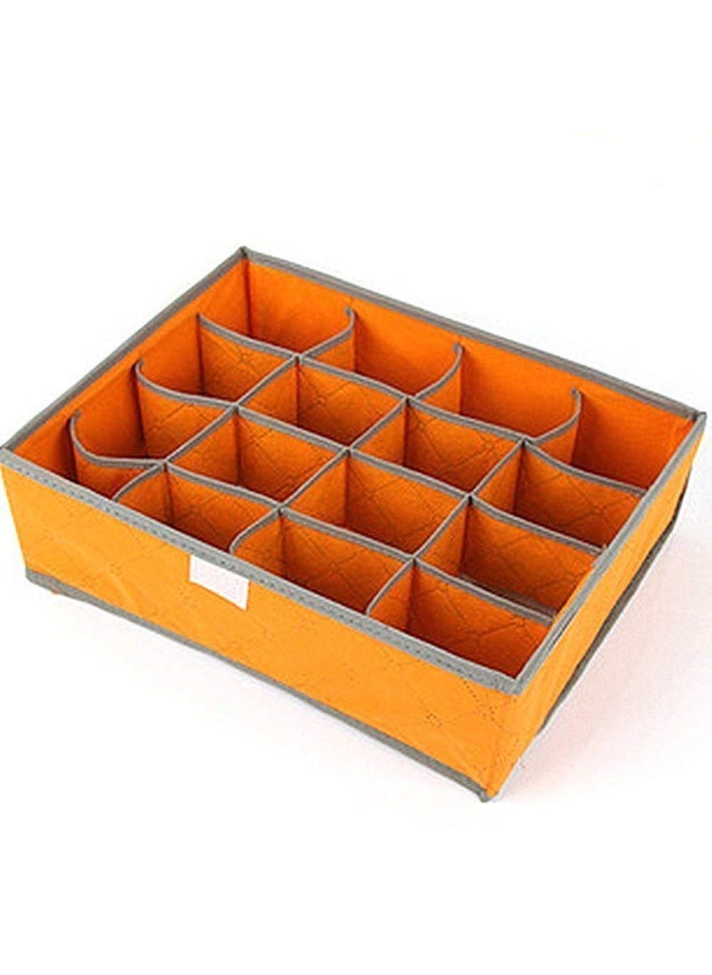 Mahotsav marketing ANUP 24 Slots Charcoal Storage Box Case Folding Wardrobe Drawer for Socks and UnderwearMULTI