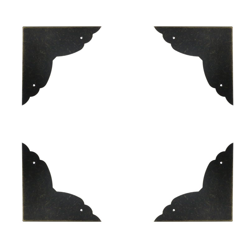Mcredy Corner Protectors for Furniture,4 Pack Table Corner Protectors Metal Bronze Box Corners Decorative 2.8x2.8x1.2(LxWxH),Side Length 2.8" - Image 5