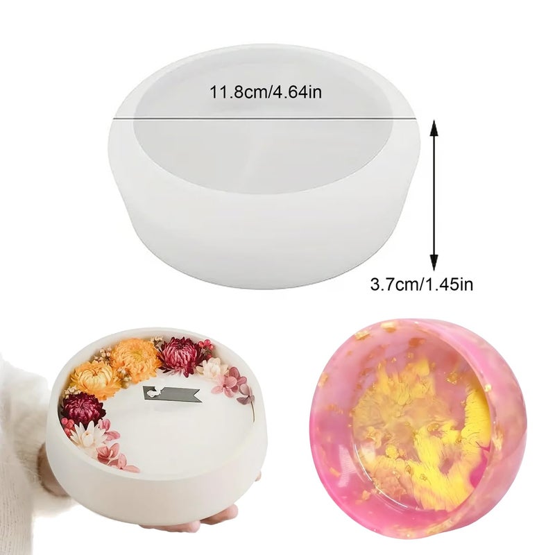 SHOSKY 2Pcs Bowl Silicone Resin Molds, Round Resin Bowls Concrete Mold, Candle Holer, Flower Pot, Jewelry Trinket Container Silicone Molds for Epoxy Resin Casting, Home Decors - Image 3