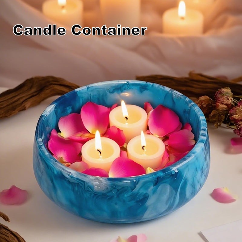 SHOSKY 2Pcs Bowl Silicone Resin Molds, Round Resin Bowls Concrete Mold, Candle Holer, Flower Pot, Jewelry Trinket Container Silicone Molds for Epoxy Resin Casting, Home Decors - Image 5