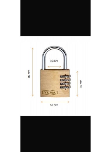 Yuma Combination Brass Padlock 50 mm 4 Digits Duplex Gray 1 Piece  - Image 2