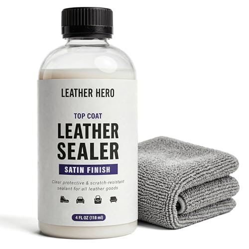 Leather Hero Top Coat Leather Sealant Protective Finish for Dye Paint Car Seats Shoes More ScratchResistant Color Restorer with Applicator 4ozSatin Finish - Image 1