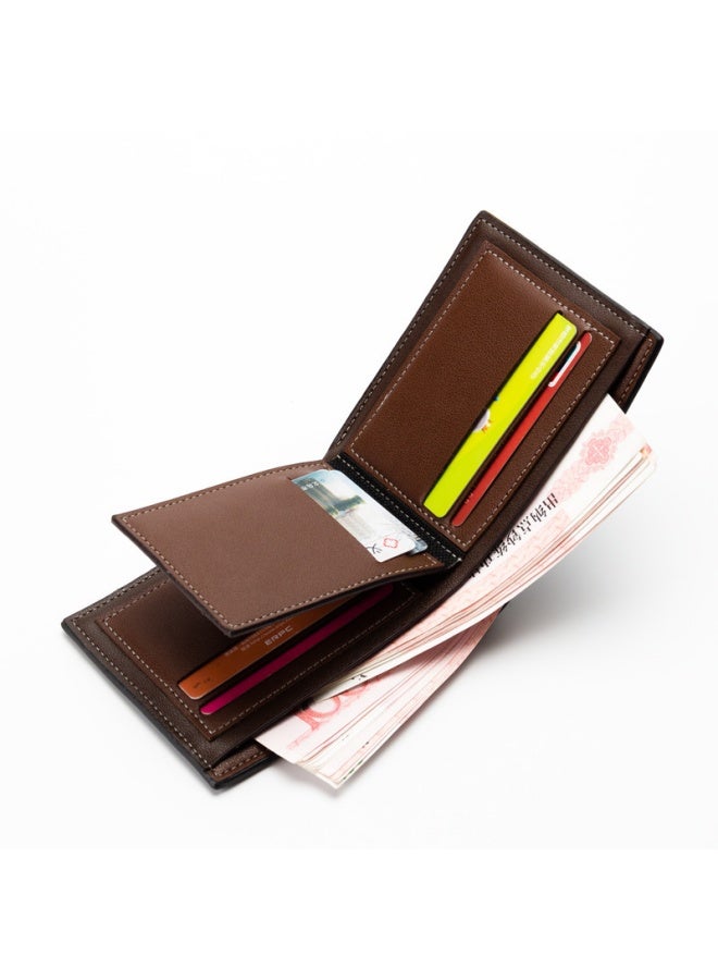 بايلليري محفظة رجالية، محفظة متعددة الفتحات ذات سعة كبيرة وعالية الجودة، للأعمال والترفيه، مصنوعة من الجلد القصير، تصميم أنيق وبسيط وجوي، محفظة مريحة وصغيرة بيد واحدة، بنية اللون. - Image 5