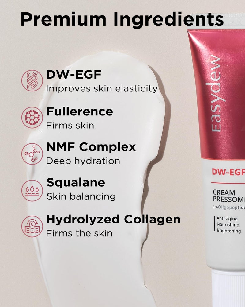 Easydew DW-EGF Pressome Cream(50ml).Anti-Aging Moisturizer with DW-EGF, Hyaluronic acid, Collagen, Elastin, ceramide, K beauty, Korea skincare - Image 3