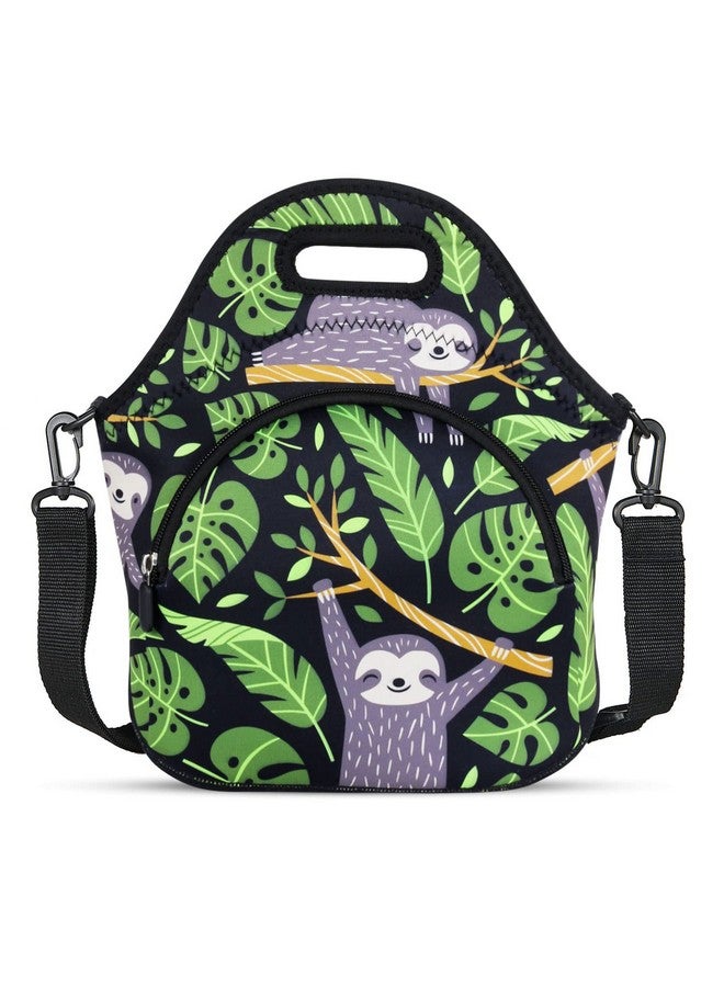 Violet Mist Neoprene Lunch Bag Tote Reusable Insulated Lunch Box with Adjustable Shoulder Strap&Pocket for Women,Men,Adults - Image 1