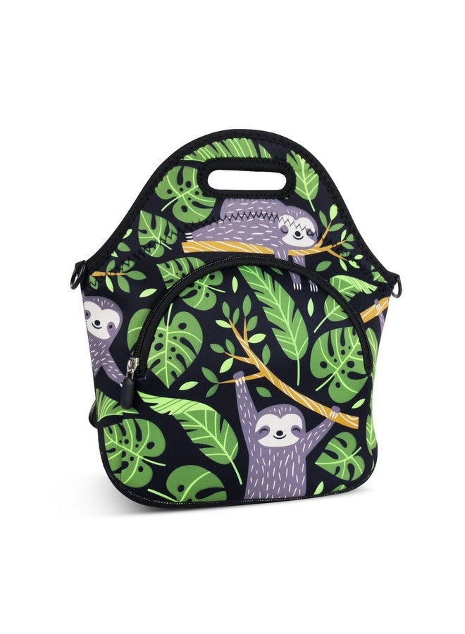 Violet Mist Neoprene Lunch Bag Tote Reusable Insulated Lunch Box with Adjustable Shoulder Strap&Pocket for Women,Men,Adults - Image 2