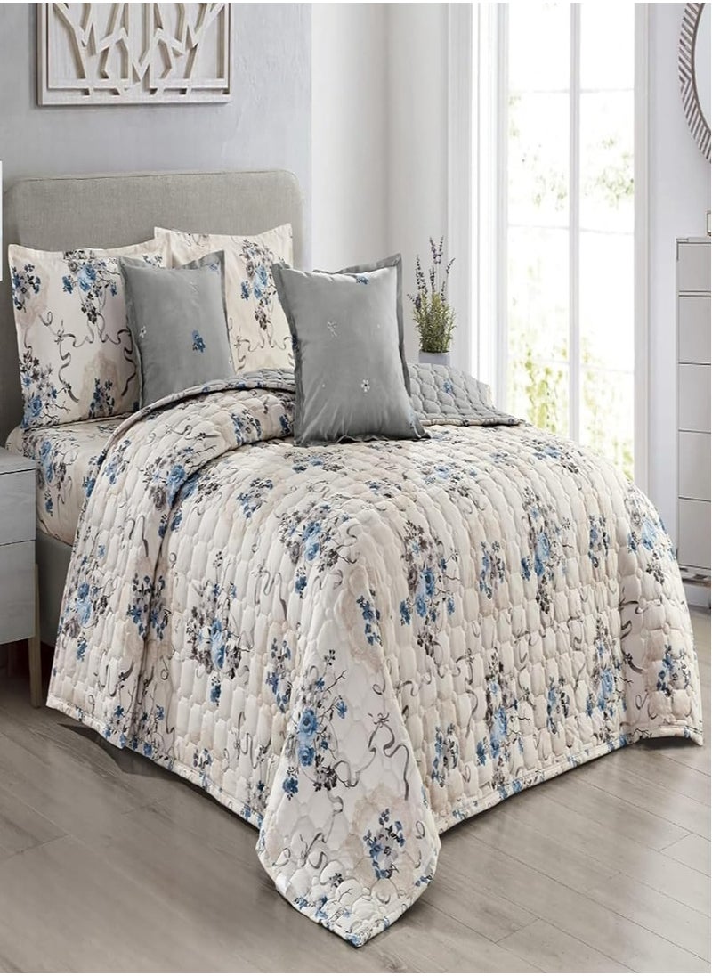 Floral Compressed Double Quilt Set 6 Pieces Size 250x230 Cm - pzsku/ZB33445EFA23743E674A9Z/45/_/1728743619/3749d3f3-bbc6-4a6f-9e36-1d56c9813760