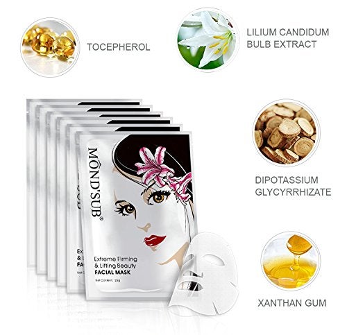 Mond'sub MONDSUB Extreme Firming Lifting Moisturizing Beauty Instant Face Sheet Mask for Glowing Skin Unisex Pack of 10 - Image 3