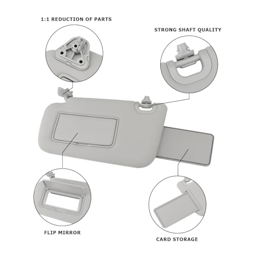 INTGET Driver Side Sun Visor for Nissan Sentra 2013 2014 2015 2016 2017 2018 2019 Accessories Cloth Car Sun Protection Visors Replacement with Mirror (for Unlighted Version) - Image 3