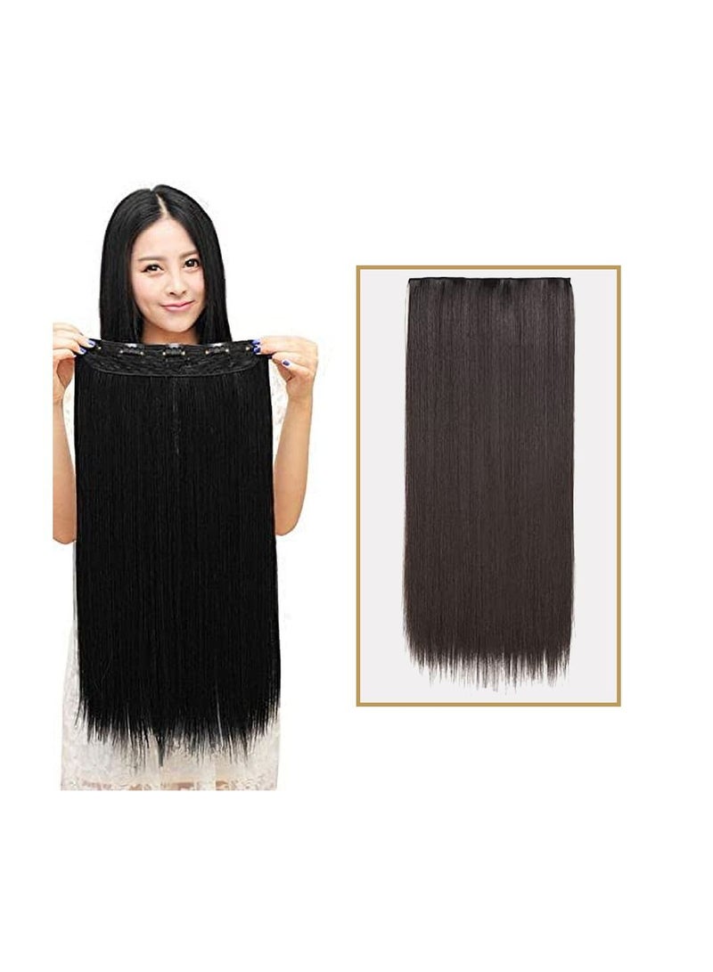 Estelle Full Head One Piece Long Straight and Body Wave Hair Extension With 5 Clips Suitable for Women (Straight No 4) - Image 1