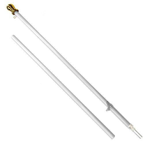 Flags Importer 6ft Spinning Flag Pole  White 