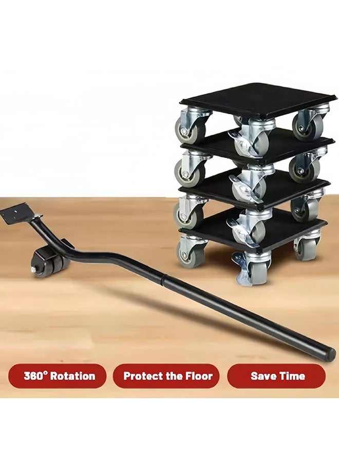 إيليلي عجلات نقل الأثاث، أدوات نقل الأثاث الثقيلة 1300 كجم مع 4 عجلات قابلة للقفل، رافعة أثاث للأرائك والثلاجات، نقل آمن وسهل الانزلاق - Image 2
