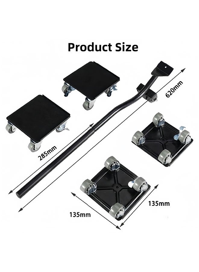 إيليلي عجلات نقل الأثاث، أدوات نقل الأثاث الثقيلة 1300 كجم مع 4 عجلات قابلة للقفل، رافعة أثاث للأرائك والثلاجات، نقل آمن وسهل الانزلاق - Image 3