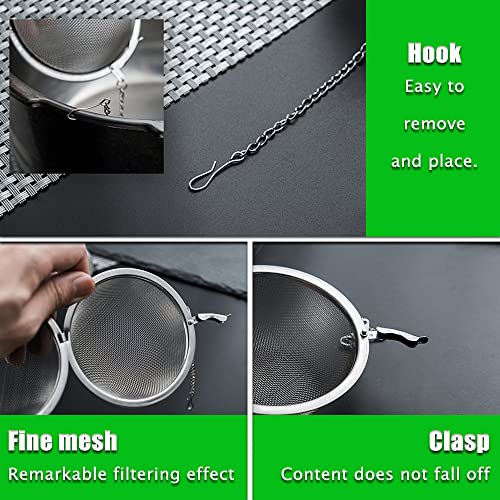 Golf Tea Steeper, 2Pcs Mesh Tea Infuser Premium Tea Filter Tea Interval Diffuser with Extended Chain Hook for Brew Loose Leaf Tea and Spices & Seasonings - Image 3